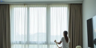 Delicate sheer drape cleaning braeside-vic Matty Curtain Cleaning