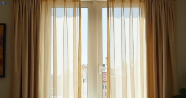 Dull dusty drapes in braeside-vic before professional cleaning